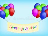 Happy Birthday Balloon Banner Small Happy Birthday Balloons with Banner Stock Vector