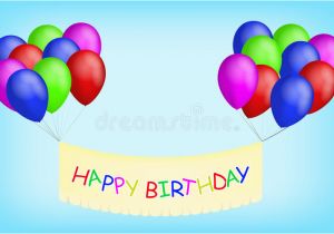 Happy Birthday Balloon Banner Small Happy Birthday Balloons with Banner Stock Vector