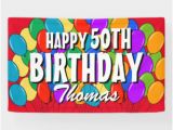 Happy Birthday Balloon Banner Uk 50th Birthday Posters Prints Zazzle Uk