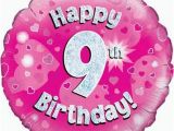 Happy Birthday Balloon Banner Uk Pink Age 9 Girls Happy 9th Birthday Banner Balloons