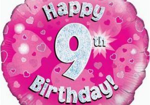 Happy Birthday Balloon Banner Uk Pink Age 9 Girls Happy 9th Birthday Banner Balloons