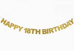 Happy Birthday Banner 18th Amazon Com Innoru Happy 18th Birthday Banner Gold Glitter