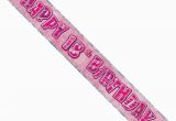 Happy Birthday Banner 18th Banner Foil Pink Glitz Happy 18th Birthday Banners