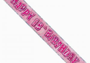 Happy Birthday Banner 18th Banner Foil Pink Glitz Happy 18th Birthday Banners