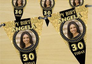 Happy Birthday Banner 18th Personalised Black Gold Happy 18th 21st 30th 40th
