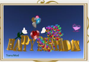 Happy Birthday Banner 3d Second Life Marketplace Ilug Happy Birthday Banner 3d