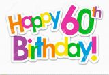 Happy Birthday Banner 60s Happy 60th Birthday Colorful Stickers Stock Illustration
