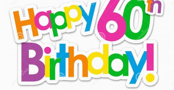 Happy Birthday Banner 60s Happy 60th Birthday Colorful Stickers Stock Illustration