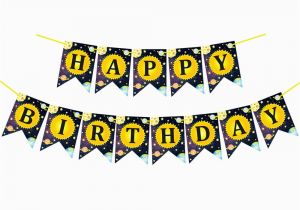 Happy Birthday Banner 99 Cent Store Happy Birthday Decorations Kids Banner Sky Sun Universe