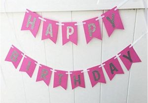 Happy Birthday Banner Amazon Prime Amazon Com Hot Pink and Silver Glitter Happy Birthday