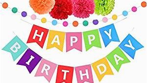 Happy Birthday Banner Amazon Prime Amazon Com Upower Birthday Decorations Rainbow Happy