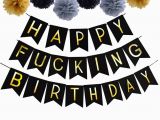 Happy Birthday Banner Amazon Prime Happy Fing Birthday Decoration Banner with Black Gold Grey