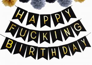 Happy Birthday Banner Amazon Prime Happy Fing Birthday Decoration Banner with Black Gold Grey