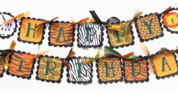 Happy Birthday Banner Animal theme Cute Jungle Animal theme Print Happy Birthday by