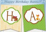 Happy Birthday Banner Animal theme Items Similar to forest Party Happy Birthday Bunting