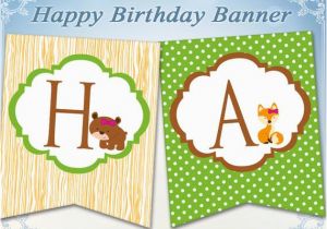 Happy Birthday Banner Animal theme Items Similar to forest Party Happy Birthday Bunting