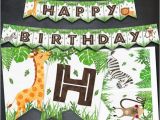 Happy Birthday Banner Animal theme Safari Banner Safari Happy Birthday Banner Jungle Banner