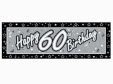 Happy Birthday Banner Australia Happy 60th Birthday Party Black Silver Giant Birthday