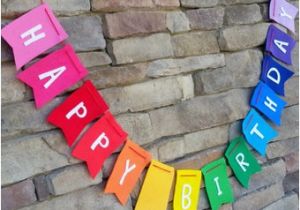 Happy Birthday Banner Australia Printable Happy Birthday Banner Rainbow Birthday Party