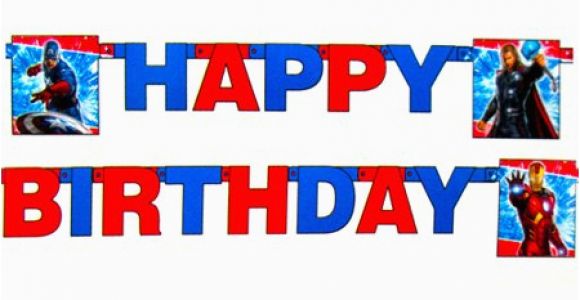 Happy Birthday Banner Avengers Avengers Happy Birthday Banner 6ft Walmart Com
