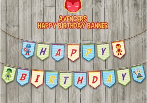 Happy Birthday Banner Avengers Avengers Superhero Inspired Happy Birthday Party Banner