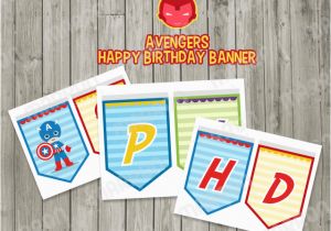 Happy Birthday Banner Avengers Avengers Superhero Inspired Happy Birthday Party Banner