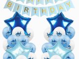 Happy Birthday Banner Baby Shark Amawill Blue Angry Shark Latex Balloon Happy Birthday