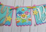 Happy Birthday Banner Baby Shark Baby Shark Birthday Banner Baby Shark Sign Shark