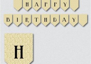 Happy Birthday Banner Black and Gold Happy Birthday Banner Gold Glitter Banner Printable