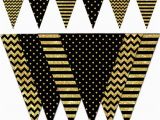 Happy Birthday Banner Black and Gold Happy New Year Banner Black and Gold Printable Banner New