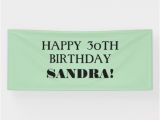 Happy Birthday Banner Black and Green Any Age Mint Green Black Happy Birthday Banner Zazzle