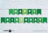 Happy Birthday Banner Black and Green Green Happy Birthday Printable Banner Green Bunting Flags