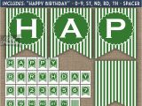 Happy Birthday Banner Black and Green Happy Birthday Banner Green White Stripe Nifty Printables