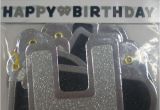 Happy Birthday Banner Black and Silver Glitz Black Silver Happy Birthday Jointed Party Banner