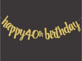 Happy Birthday Banner Black and Silver Gold Black Silver Glitter Happy 40th Birthday Banner