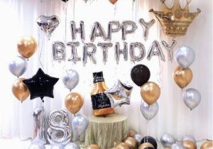 Happy Birthday Banner Black and Silver Happy Birthday Party Decoration and Banner Black Gold