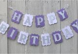 Happy Birthday Banner Black and Silver Happy Birthday Purple and Silver Banner Personalized Name