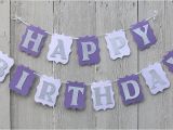 Happy Birthday Banner Black and Silver Happy Birthday Purple and Silver Banner Personalized Name