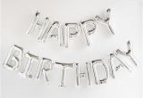 Happy Birthday Banner Black and Silver Happy Birthday Silver Letter Balloon Banner Garland