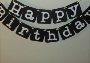 Happy Birthday Banner Black and White Happy Birthday Banner In Black and White Modern Birthday Boy