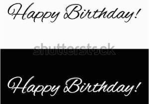 Happy Birthday Banner Black and White Happy Birthday Banner On Black White Stock Vector