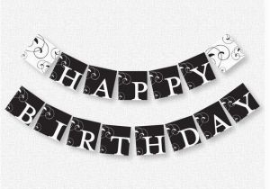 Happy Birthday Banner Black and White Printable 7 Best Images Of Happy Birthday Banner Printable Black and