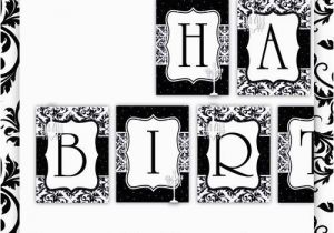 Happy Birthday Banner Black and White Printable Free Printable Happy Birthday Banner Black and White