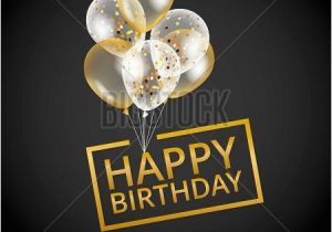 Happy Birthday Banner Black Background Balloons Happy Birthday On Black Vector Photo Bigstock