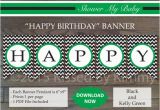 Happy Birthday Banner Blue and Green Black Kelly Green Happy Birthday Banner Printable Boy