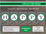 Happy Birthday Banner Blue and Green Black Kelly Green Happy Birthday Banner Printable Boy