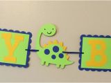 Happy Birthday Banner Blue and Green Blue Green and Yellow Dinosaur Happy Birthday Banner by