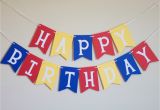 Happy Birthday Banner Blue and White Happy Birthday Banner In Red Yellow and Blue by
