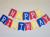 Happy Birthday Banner Blue and White Happy Birthday Banner In Red Yellow and Blue by