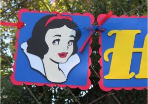 Happy Birthday Banner Blue and White Snow White Quot Happy Birthday Quot Banner Red Royal Blue